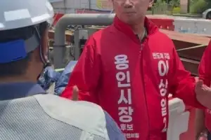 이상일, 유세 중 상수도관 파열 현장 찾아…“신속복구로 불편 최소화” 당부