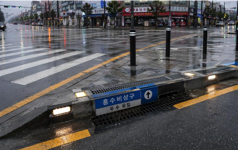 LED 경계석 예시. 행정안전부 제공