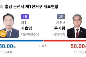 단 1표차로 민주당 후보 당선됐다… ‘1만 1592표 동률’ 논산 광역의원 재검토했더니