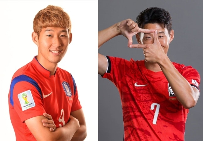 FIFA는 9일(현지시간) 월드컵 공식 소셜미디어(SNS)에 2014 브라질 월드컵과 2026 북중미 월드컵에 참가한 손흥민의 프로필 사진을 공개했다. 자료 : FIFA 월드컵 공식 인스타그램