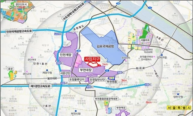 그린벨트가 해제된 부천 대장 취락 지구