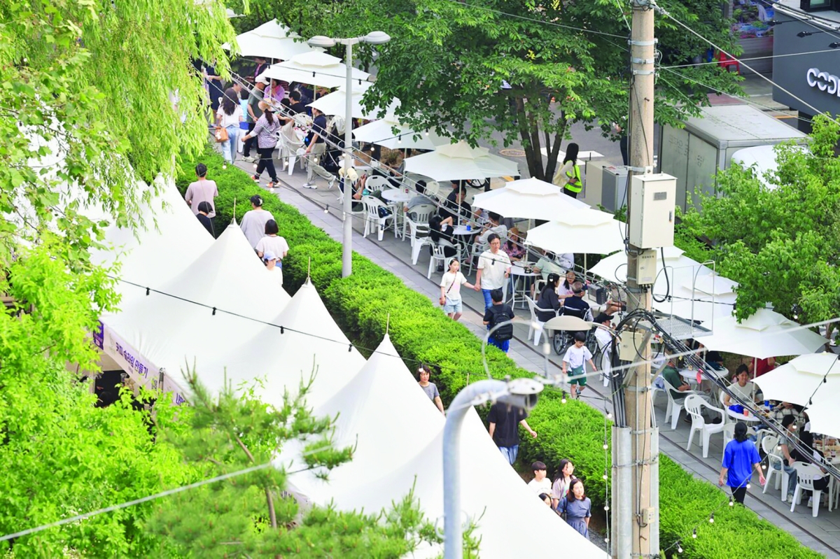 ‘경춘선 공릉숲길 커피축제’ 참가자들이 지난해 5월 서울 노원구 공릉숲길을 걷고 있다.  노원구 제공