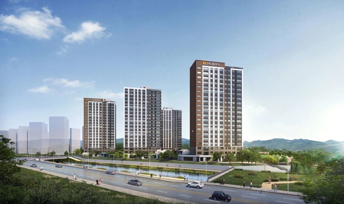 견본주택이 12일 개관하는 광주 호반써밋 첨단3지구 A7블록 투시도. 호반건설 제공