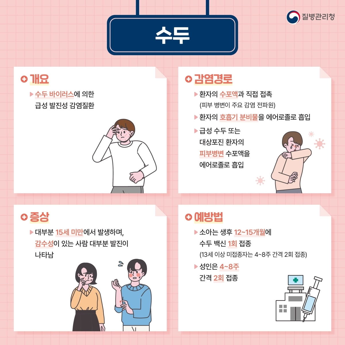 수두 예방 안내 홍보물.