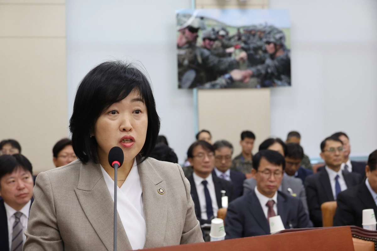 홍소영 병무청장이 지난해 11월 5일 서울 여의도 국회에서 열린 국방위원회 전체회의에서 2026년도 예산안 관련 제안설명을 하고 있다. 연합뉴스
