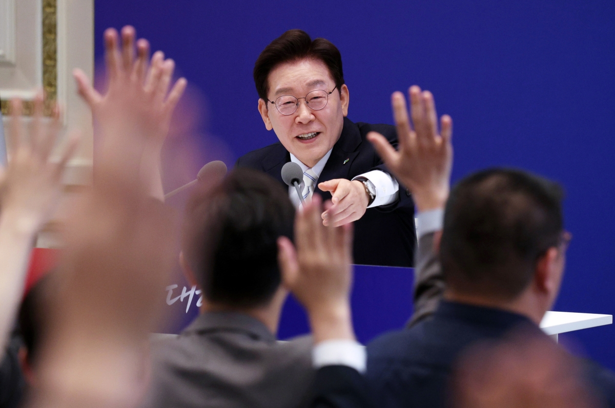 취임 1주년 기자회견 기자들 질문 받는 이재명 대통령