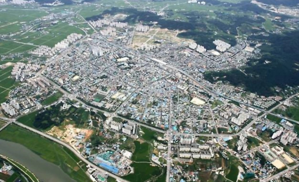 하늘에서 본 충남 아산시 전경. 서울신문DB