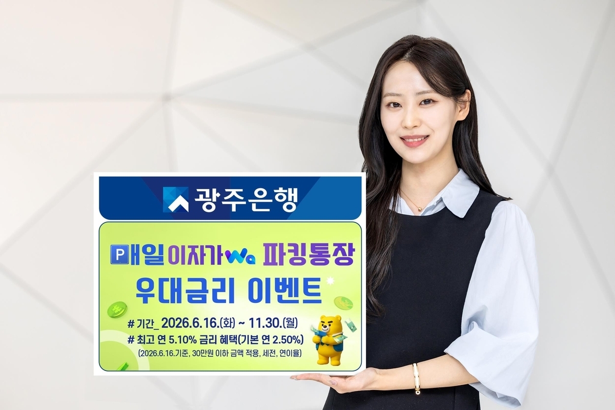광주은행이 하루만 자금을 예치해도 이자를 받을 수 있는 입출금 자유형 예금상품 ‘매일이자Wa파킹통장’을 출시하며 고객들의 관심을 모으고 있다.
