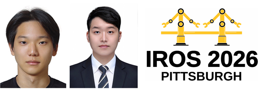 왼쪽부터 김준호 학생, 이성원 교수, 세계 최정상급 로봇 학술대회 ‘IROS 2026’ 엠블럼. 국민대 제공