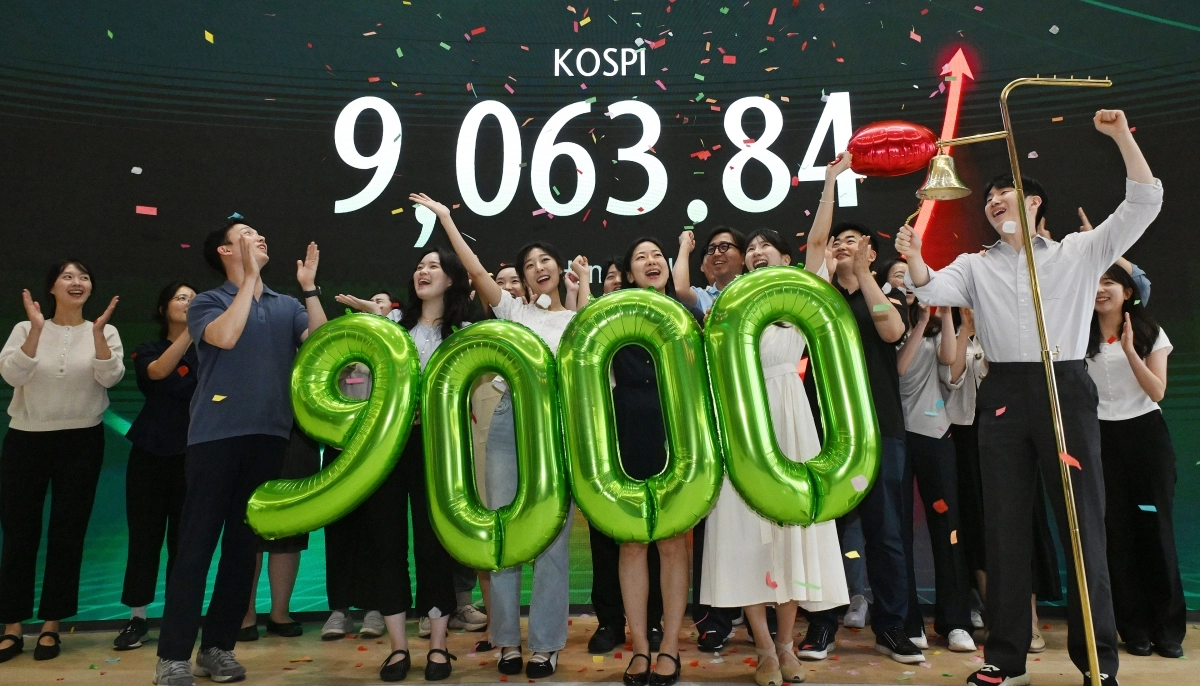 코스피 9,000 기념 타종 세리머니