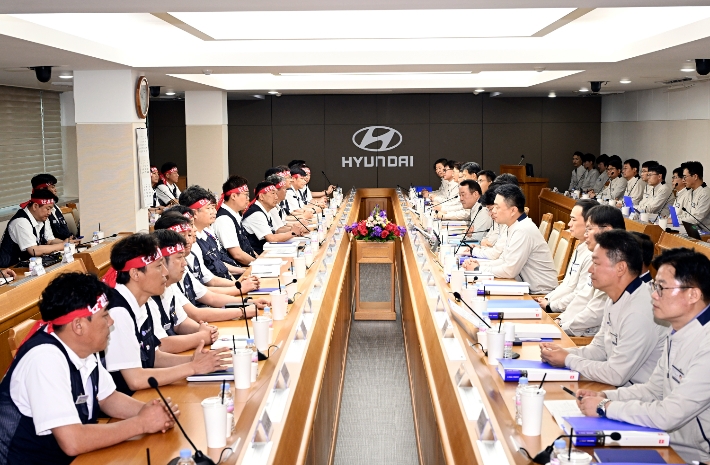 현대자동차 노사 상견례. 서울신문DB