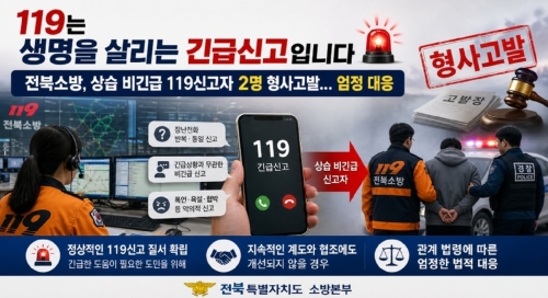 전북특별자치도소방본부가 반복적으로 119에 전화를 건 상습 비긴급 신고자들을 경찰에 고발했다. 전북소방본부 제공