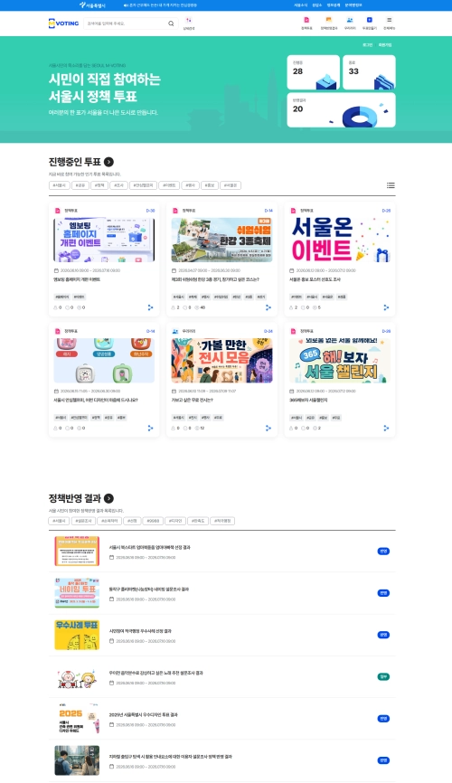 서울시가 24일 개편한 ‘엠보팅’ 홈페이지 갈무리. 서울시 제공