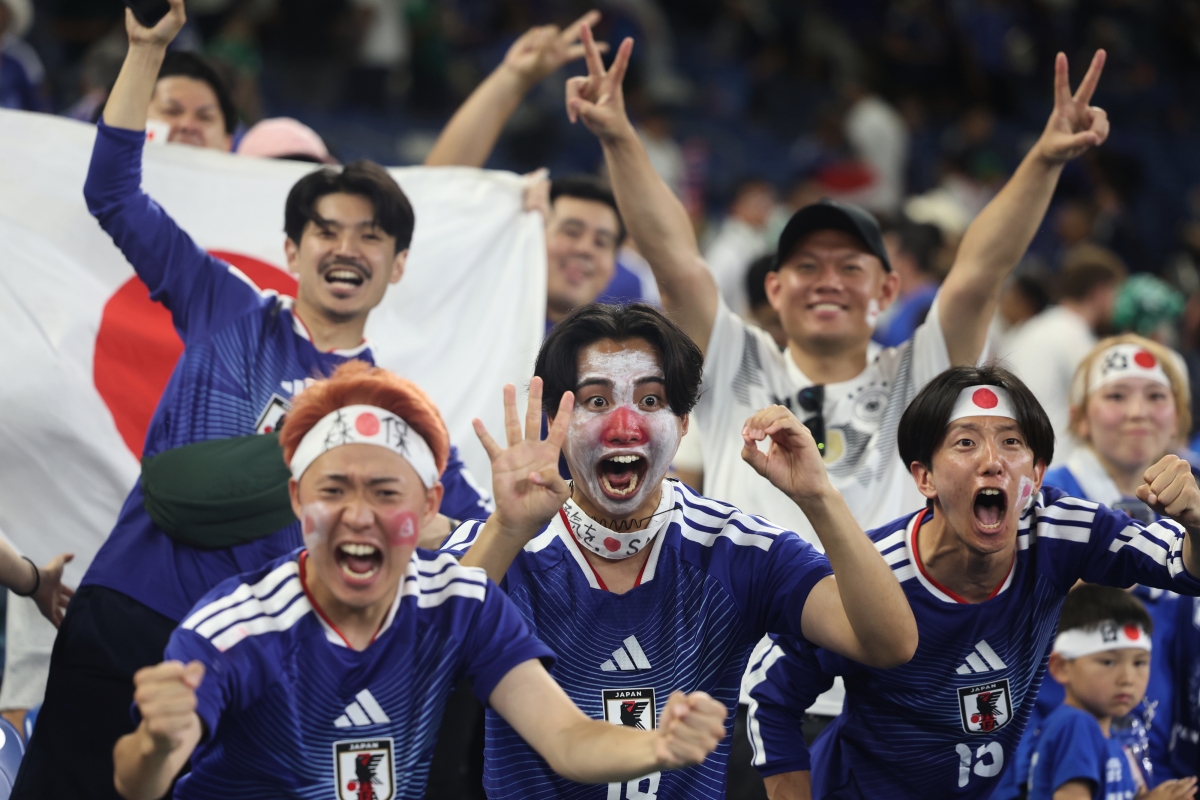 일본은 21일 멕시코 몬테레이에서 열린 FIFA 북중미월드컵 조별리그 F조 2차전에서 튀니지에 4대0으로 완승했다. AP 연합뉴스