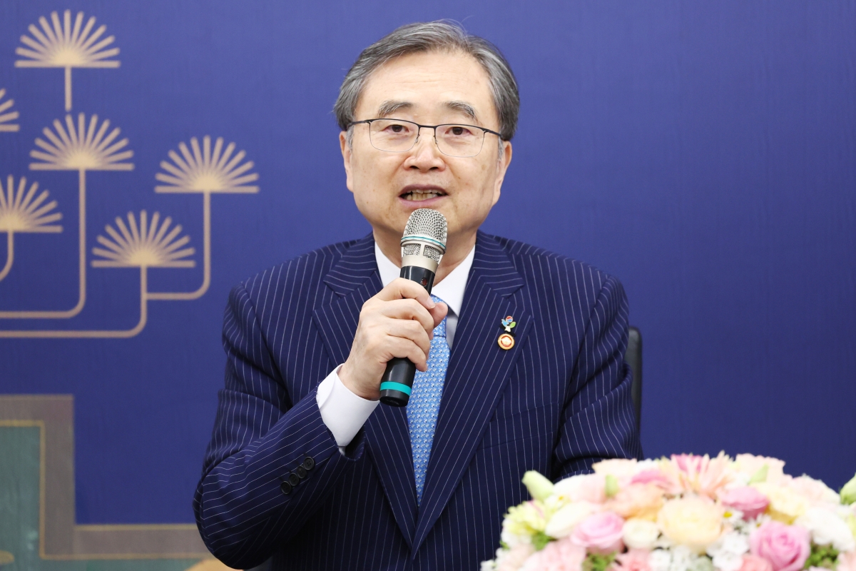 조현 외교부 장관이 23일 서울 종로구 국립현대미술관 서울에서 열린 문화 분야 국제개발협력 및 한국문화 글로벌 확산을 위한 업무약정 체결식에서 인사말을 하고 있다. 2026.6.23 연합뉴스