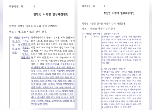 항만법 시행령 일부개정 입법예고안.
