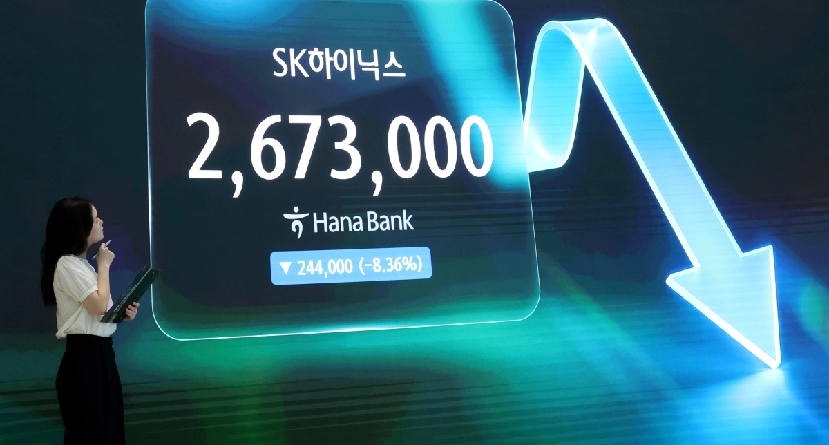 ‘검은 금요일’ SK하이닉스 8% 급락 마감