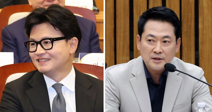 한동훈(왼쪽) 무소속 의원-장동혁 국민의힘 대표