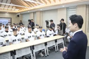 김대중 교육감,  광주일고 야구부 방문 위로