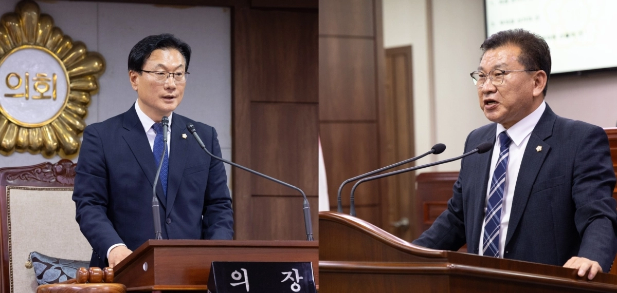 왼쪽부터 유영철 의장·이향기 부의장