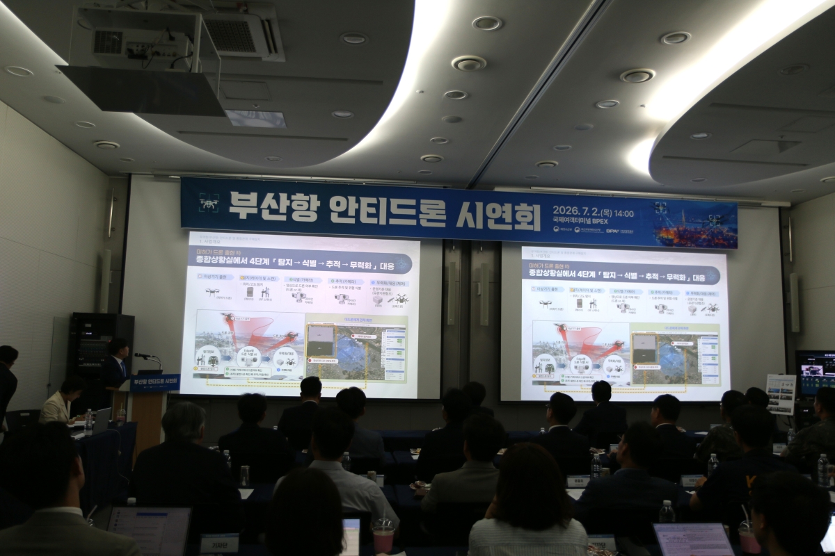 부산항 안티드론 시연회. 부산항만공사 제공