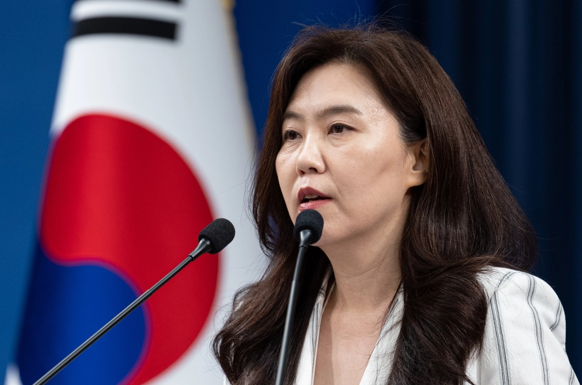 강유정 청와대 수석대변인이 25일 청와대 춘추관에서 일정 공지 관련 브리핑을 하고 있다. 2026.6.25 뉴스1