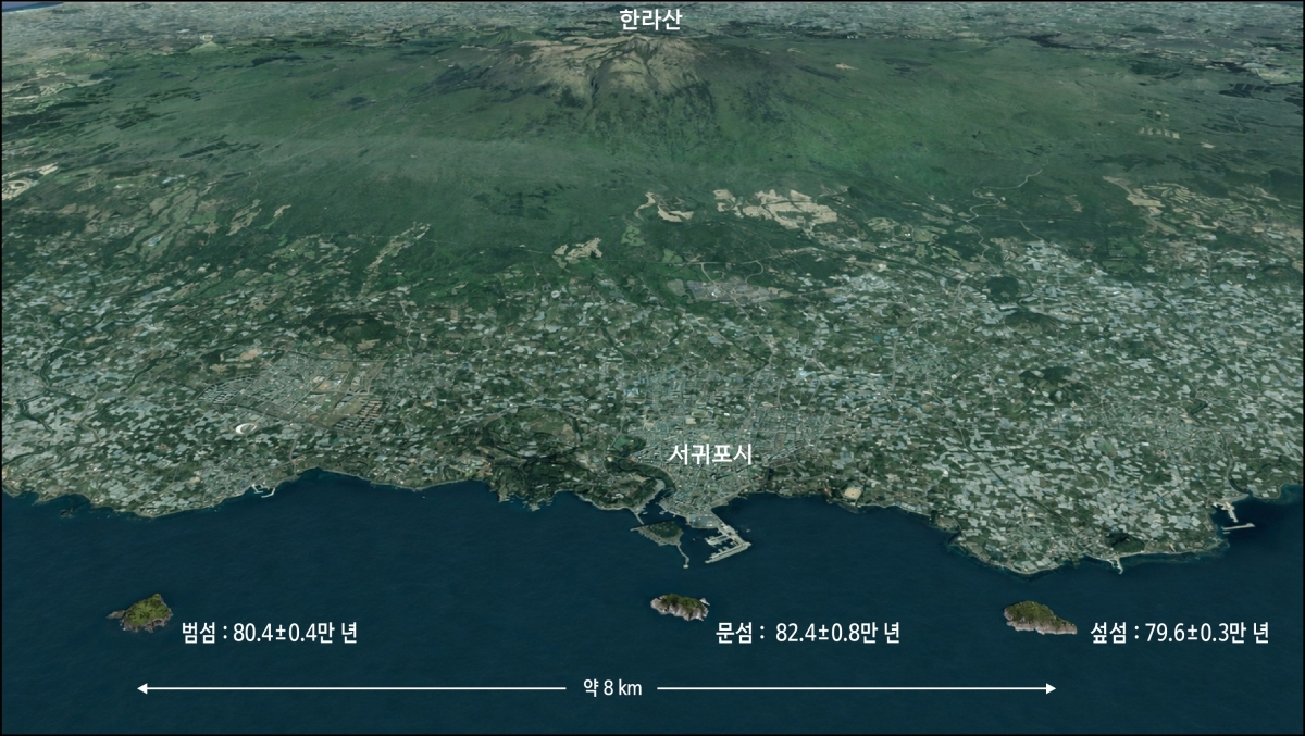 서귀포 앞 바다의 세 섬의 연대. 제주도 세계유산본부 제공