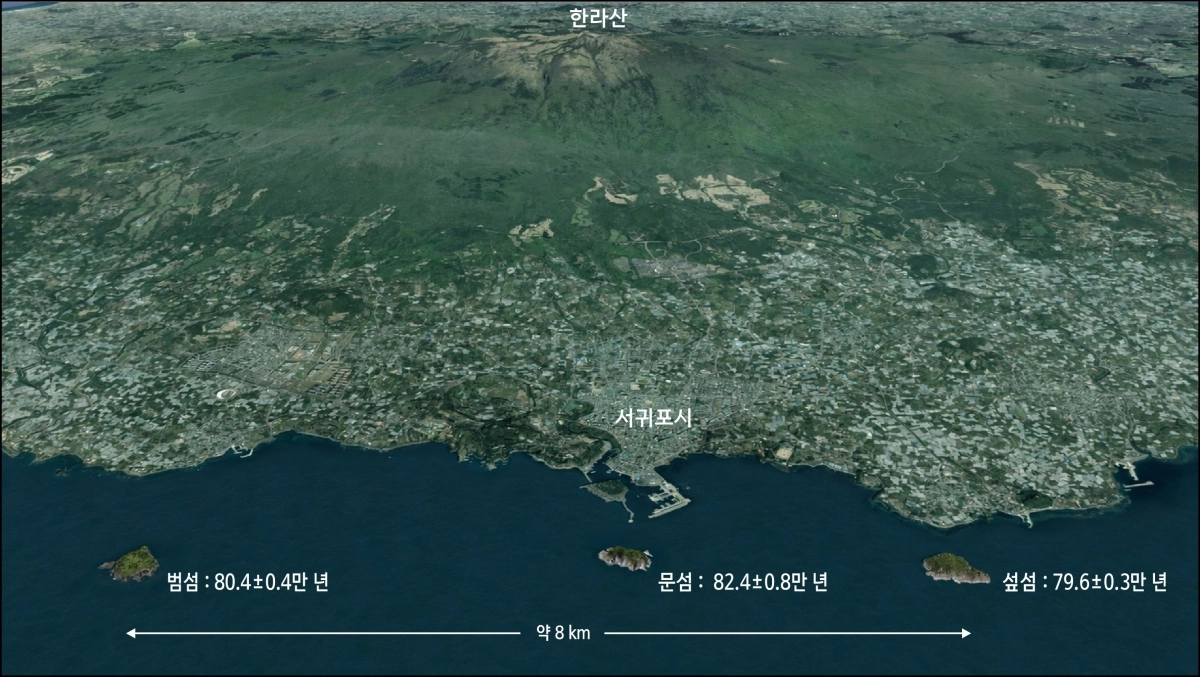 서귀포 앞 바다의 세 섬의 연대. 제주도 세계유산본부 제공