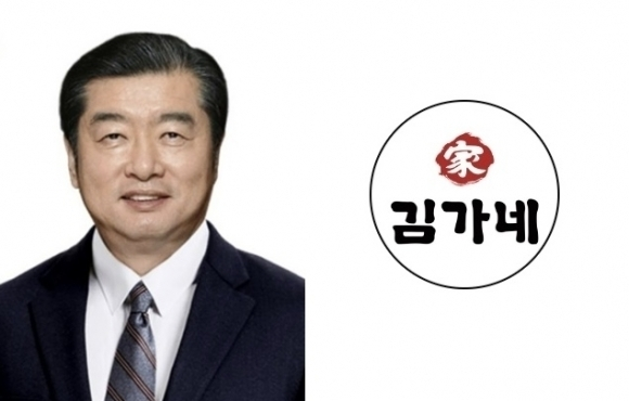 김용만 김가네 회장과 김밥·분식 프랜차이즈 김가네 로고. 김가네 홈페이지 캡처