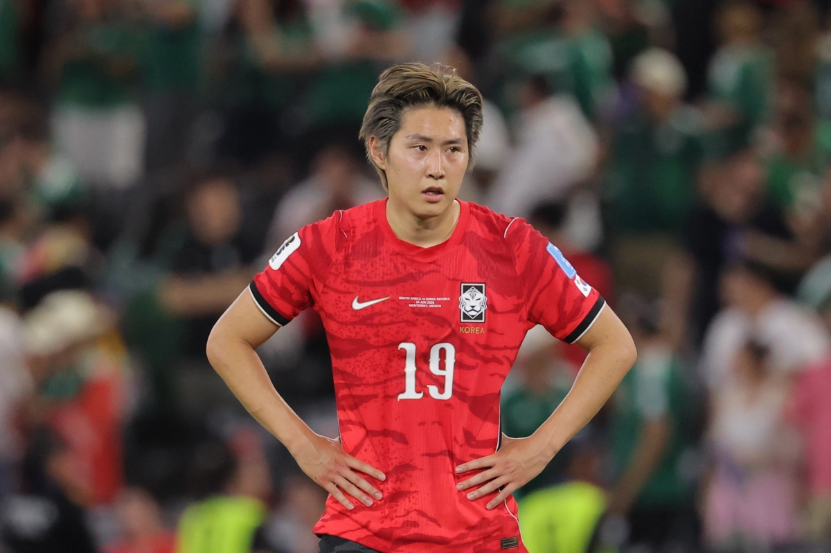 이강인이 25일(한국시간) 멕시코 몬테레이 스타디움에서 열린 2026 북중미월드컵 A조 3차전 한국과 남아프리카공화국의 경기가 끝난 뒤 아쉬운 표정을 짓고 있다. 2026.6.25 몬테레이 연합뉴스
