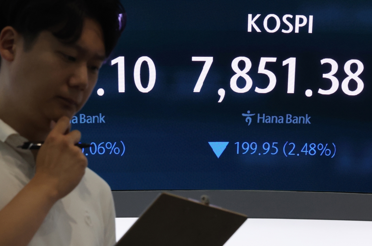코스피 장 초반 약세, 7919.20 개장
