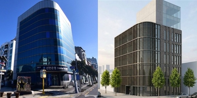 제주시 일도일동 비어있던 업무시설 건물(왼쪽)을 리모델링해 청년들을 위한 공공임대주택과 창업지원 공간으로 되살아난다. 제주도 제공