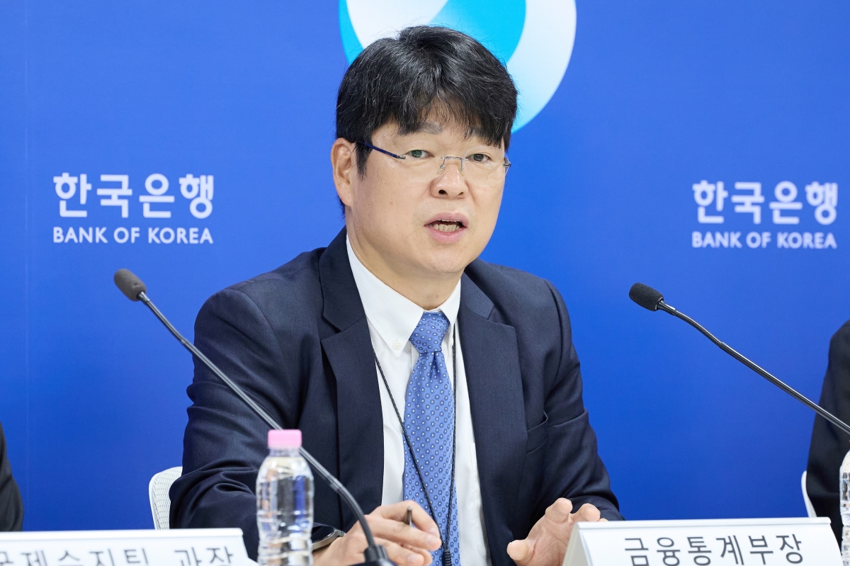 유성욱 한국은행 금융통계부장이 8일 서울 중구 한국은행에서 열린 2026년 5월 국제수지(잠정) 설명회에서 발언하고 있다. 뉴스1