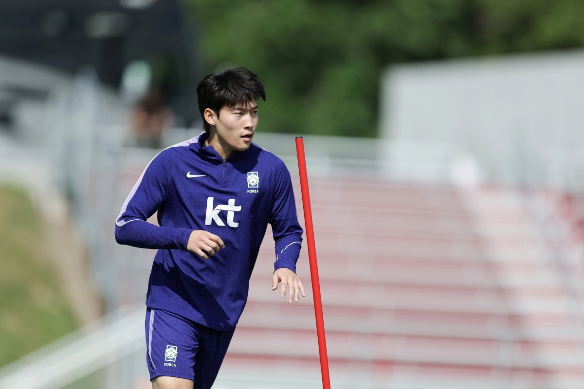 지난달 21일(한국시간) 미국 유타주 솔트레이크시티에서 훈련 중인 배준호. 대한축구협회 제공