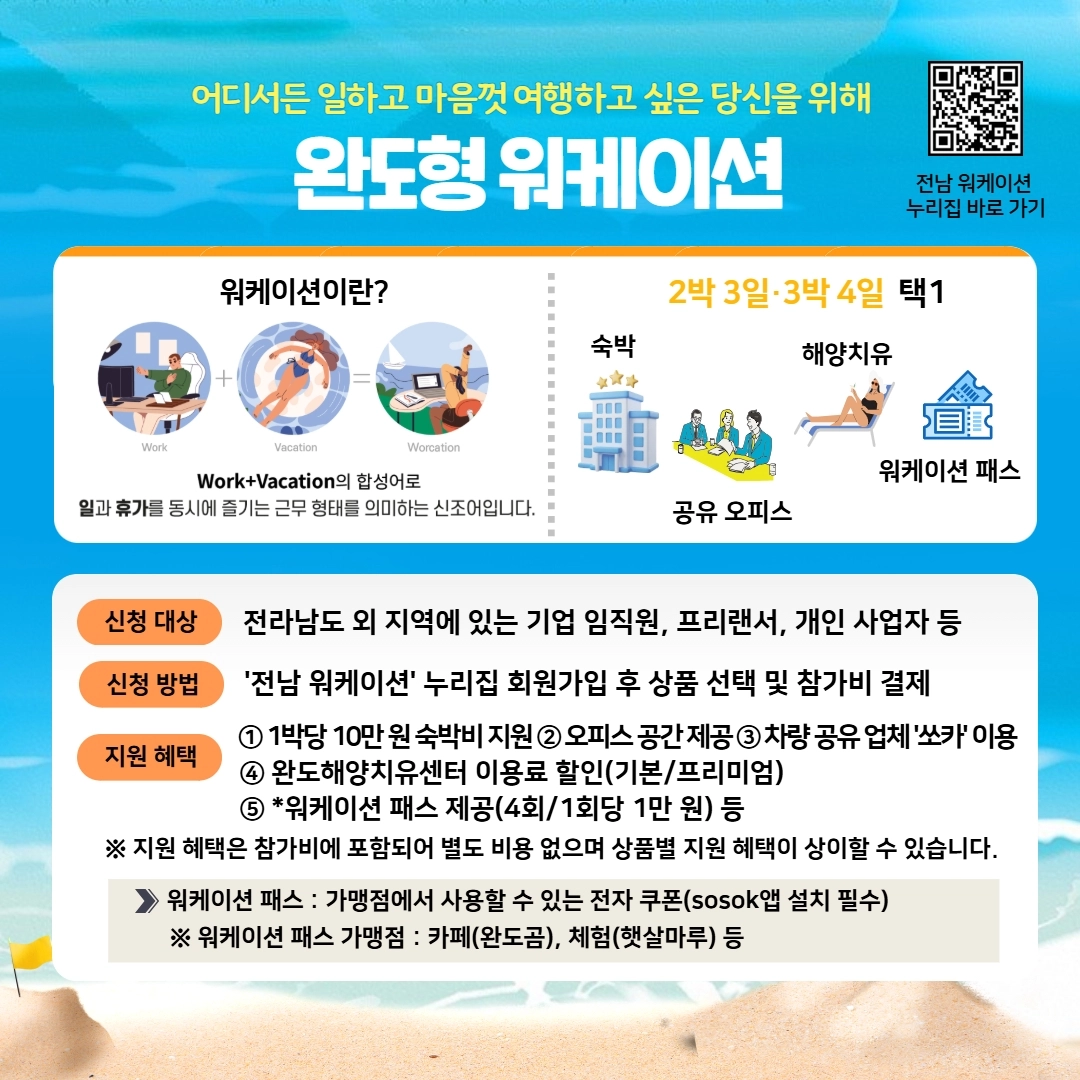 완도형 워케이션 안내 이미지.
