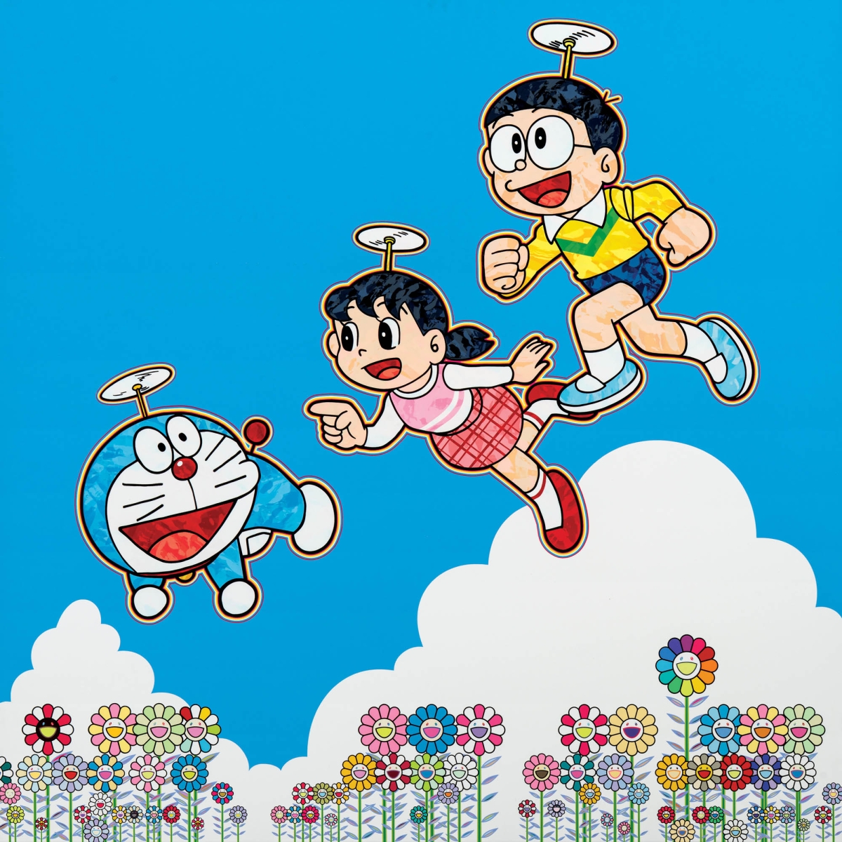 타카시 무라카미 Takashi Murakami b.1962 Japanese A Blue Sky! Like We Could Go On Forever! acrylic on canvas 100×100cm,  2019.  케이옥션 제공