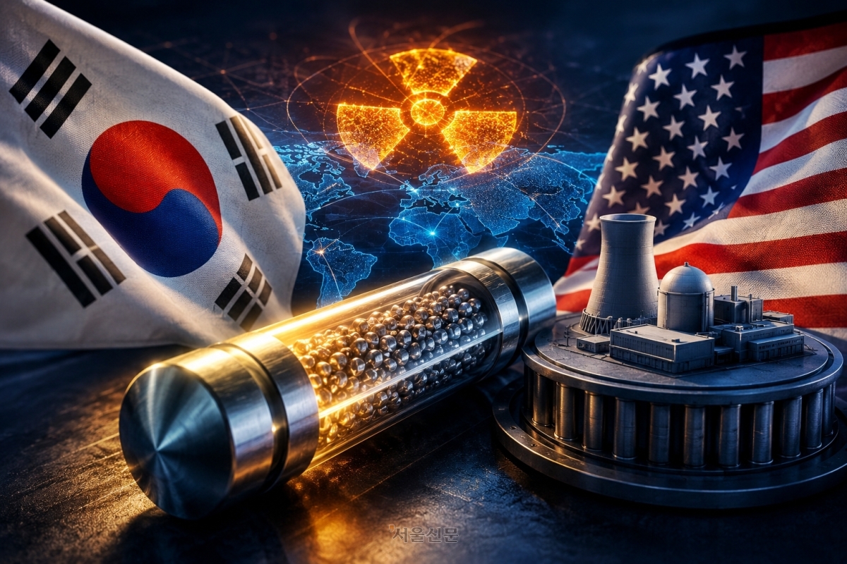 김지훈 한미 원자력협력 태스크포스(TF) 부대표는 9일 링크드인에 올린 글에서 한미가 핵연료 협력을 강화하면 SMR 도입과 양국의 에너지 안보에 도움이 된다고 밝혔다. 그는 “한국과 미국은 핵 비확산 원칙에 부합하는 우라늄 농축 역량 확대도 협의하고 있다”며 “민수용 농축 역량 확보에 합의하면 안정적이고 신뢰할 수 있는 농축우라늄 공급망 구축에 도움이 될 것”이라고 말했다. 사진은 인공지능 도구로 생성한 자료. 서울신문