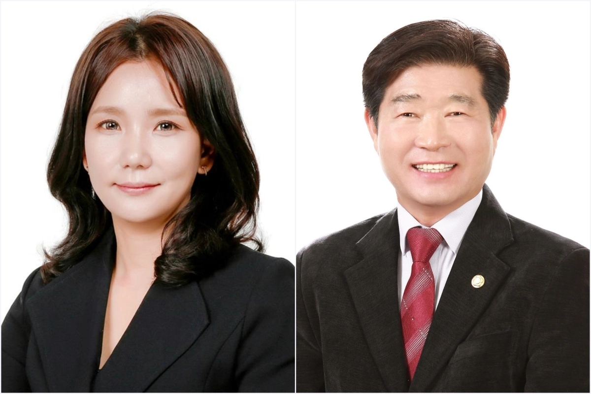 서울 은평구의회는 지난 6일 열린 제323회 임시회 제1차 본회의에서 제10대 전반기 의회를 이끌어갈 신윤경(왼쪽) 의장과 박성도 부의장을 선출했다. 사진: 은평구의회 제공.