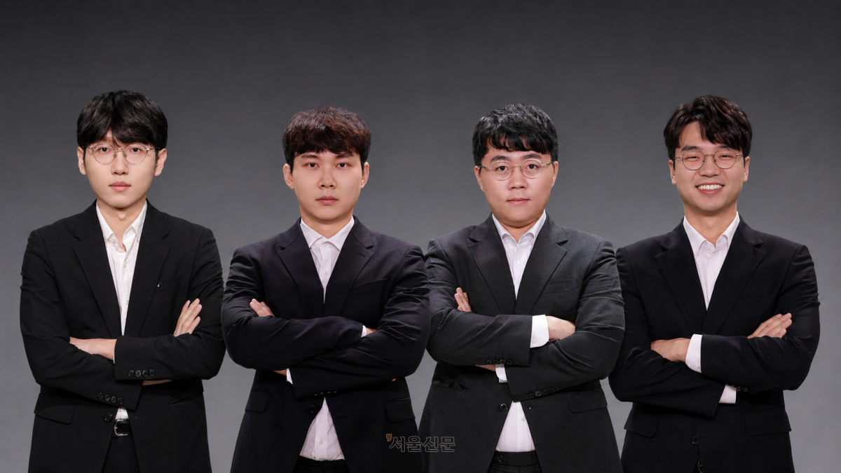 제28회 농심신라면배 세계바둑최강전에 출전하는 한국대표 선수단. 왼쪽부터 신진서 9단, 박정환 9단, 신민준 9단, 안성준 9단. 2026.7.13 한국기원 제공