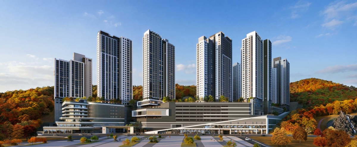 롯데건설이 경기도 광주시 양벌동 일원에 건립되는 ‘경기광주역 롯데캐슬 시그니처’ 1단지 조감도. 롯데건설 제공