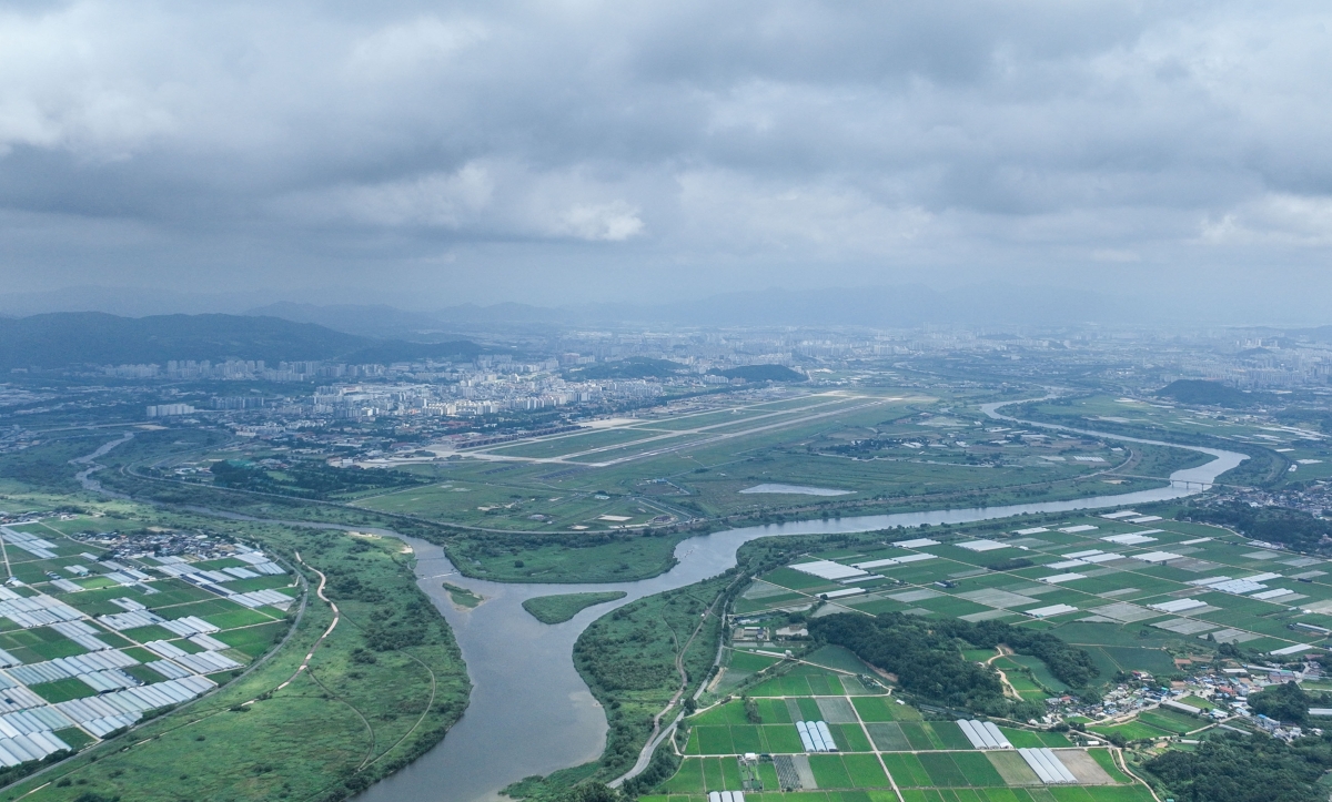 호남권 반도체 클러스터 부지로 결정된 광주 군공항 주변. 전남광주통합특별시 제공