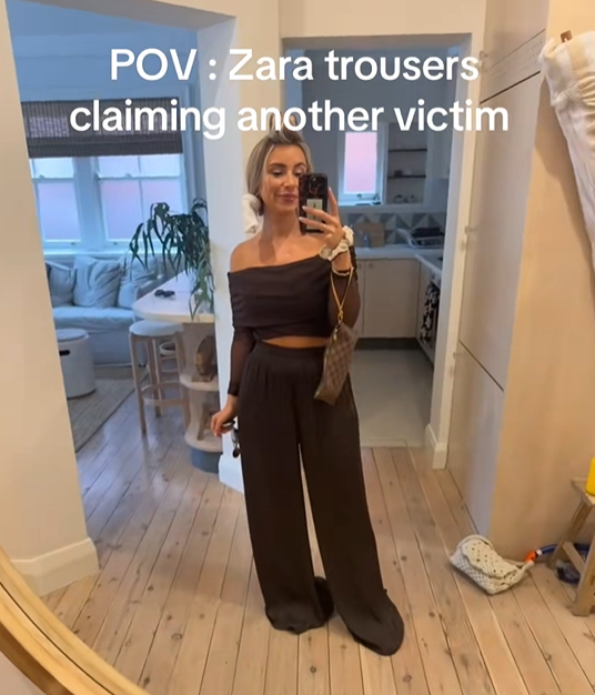 글로벌 패션 브랜드 자라(ZARA)의 특정 와이드 팬츠 제품이 온라인상에서 이른바 ‘죽음의 바지’(Death Trousers)로 불리며 화제가 되고 있다. 틱톡 캡처