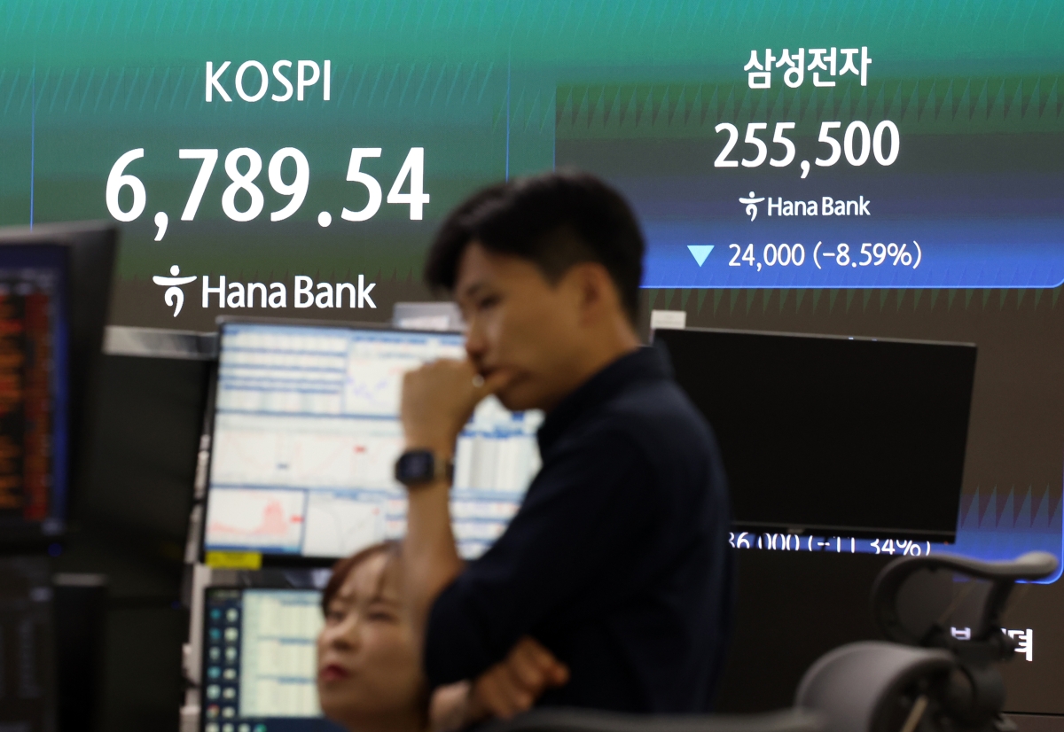 코스피 6800선 아래로