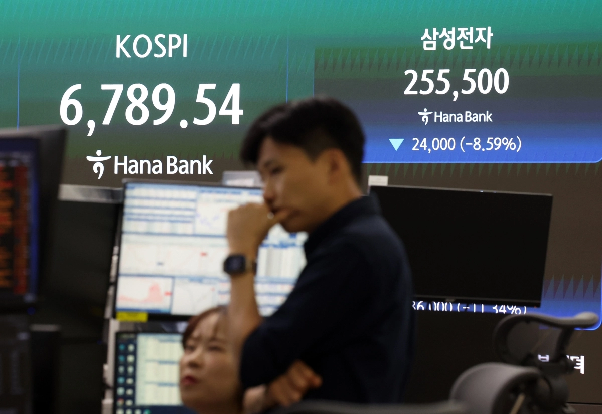 코스피 6800선 아래로