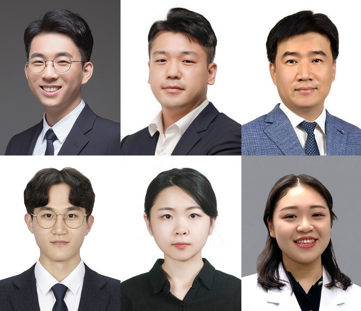 연구진 사진. (왼쪽부터 오른쪽 하단 순으로) 이현욱 UNIST 에너지화학공학과 교수, 이홍경 연세대 신소재공학과 교수, 김일두 KAIST 신소재공학과 교수, 최승우 UNIST 에너지화학공학과 박사과정생, 김주영 UNIST 에너지화학공학과 박사, 서지연 연세대 신소재공학과 박사과정생. 연세대 제공