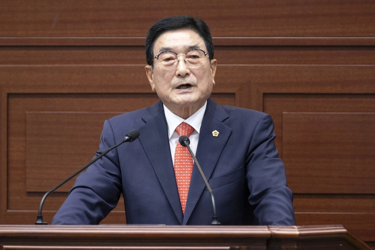 16일 경북도의회 제364회 임시회에서 5분 자유발언을 하는 임무석 의원. 경북도의회 제공
