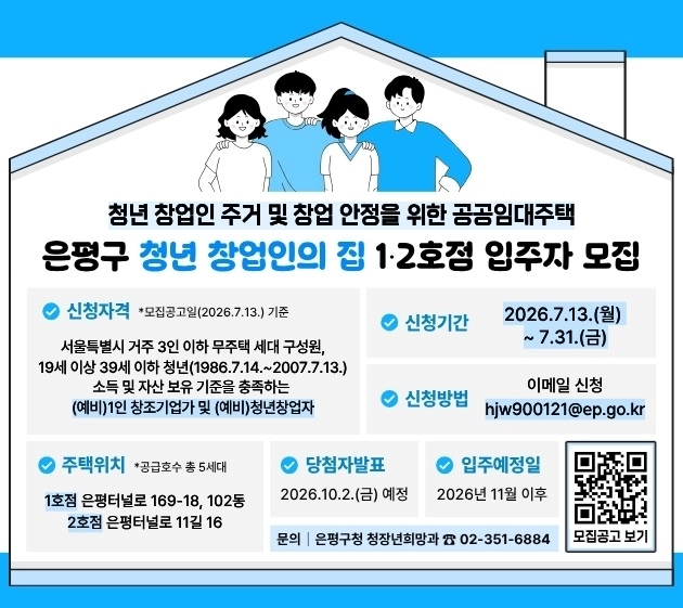 서울 은평구 청년 창업인의 집 입주자 모집 홍보물. 은평구 제공