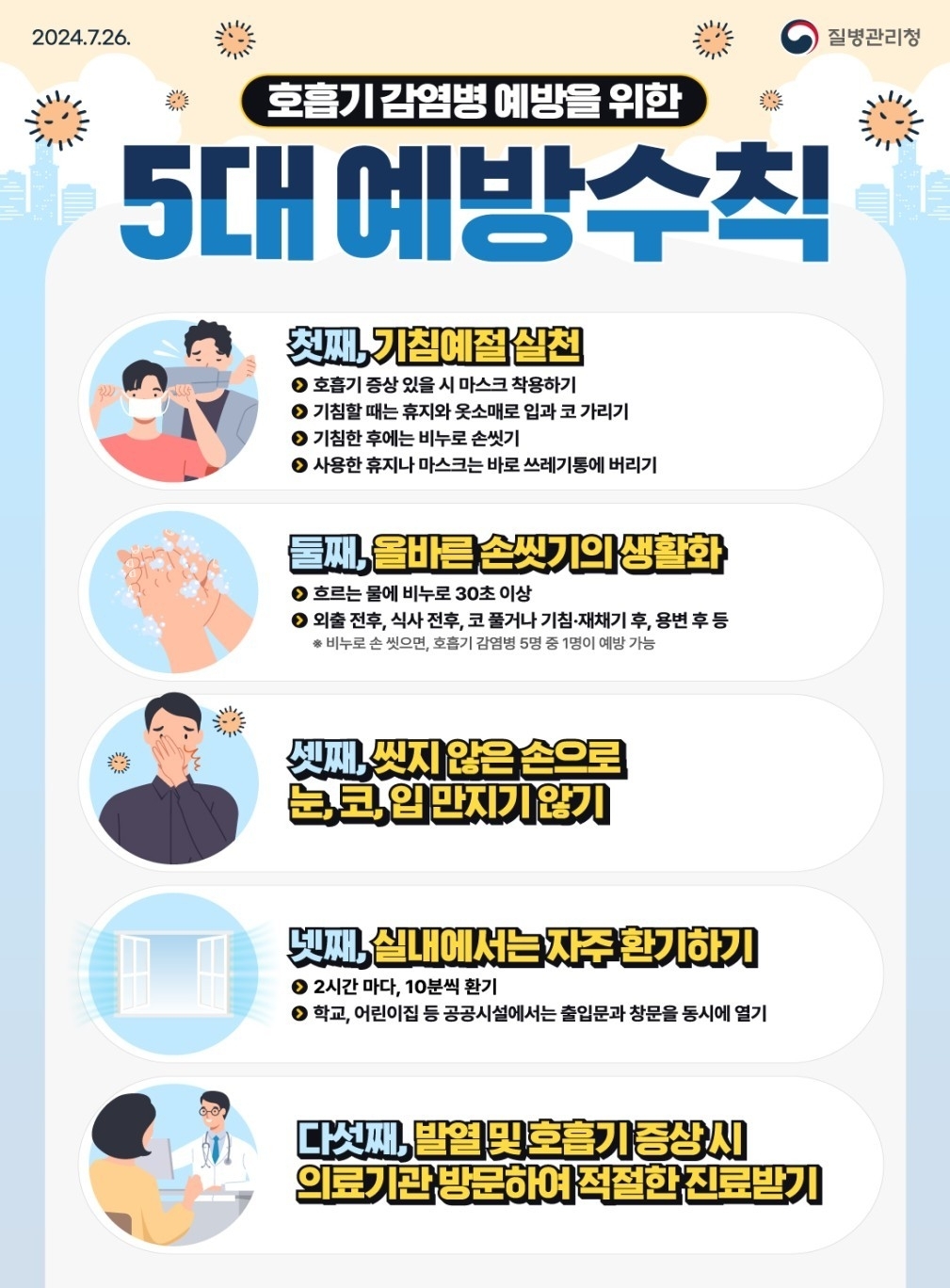 호흡기 감염병 예방수칙 포스터. 충북도 제공.