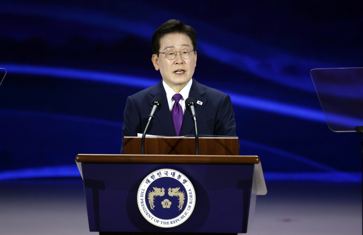 이재명 대통령이 19일 부산에서 열린 제48차 유네스코 세계유산위원회 개회식에서 축사를 하고 있다. 2026.7.19 부산 연합뉴스