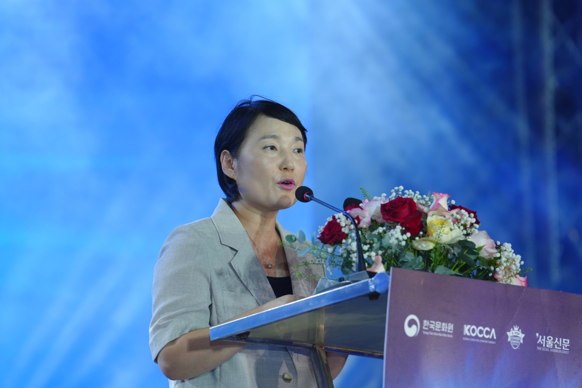 박찬아 주베트남한국문화원장이 축사를 하고 있다.